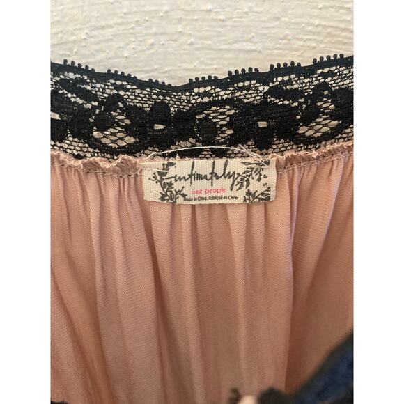 Free People Intimately Free Silky Nude Black Lace Surplice Bodysuit Cami S - Picture 5 of 12